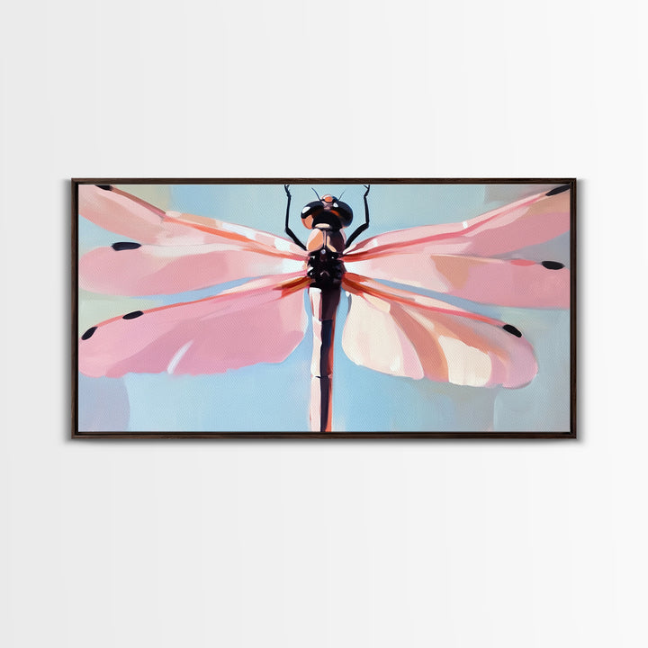 Dragonfly Art, Nature Wall Decor, Boho Insect Artwork, Minimalist Dragonfly Print, Botanical Aesthetic, Modern Canvas Print