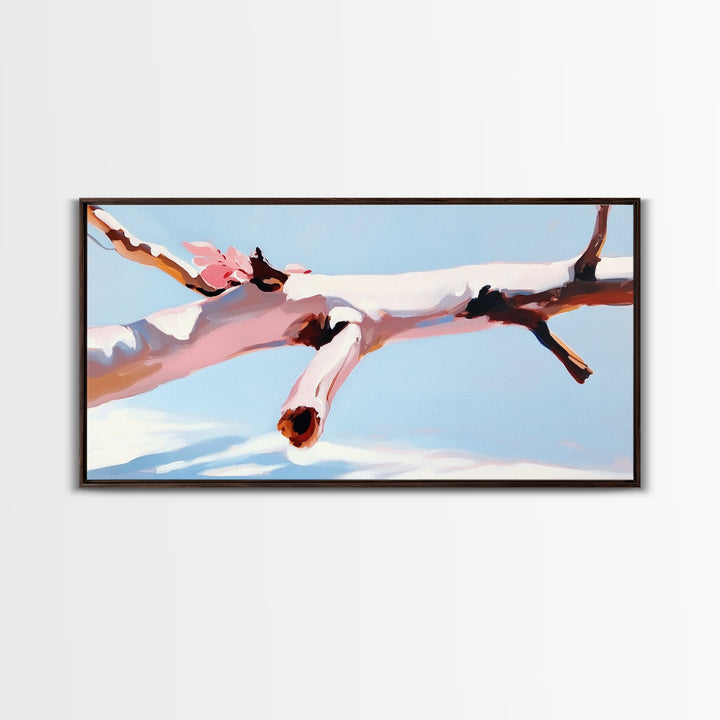 Branch Harmony, Nature Abstract, Earthy Tones, Framed Canvas Print, Bohemian Wall Art, Botanical Decor, Cozy Home Accent, Neutral Artwork