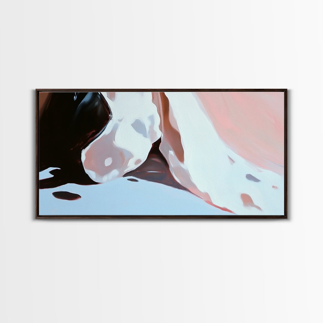 Close Up, Abstract Soft Art, Dreamy Minimalist Painting, Pastel Blue and Pink, Aesthetic Wall Decor, Neutral Modern Art, Canvas Print