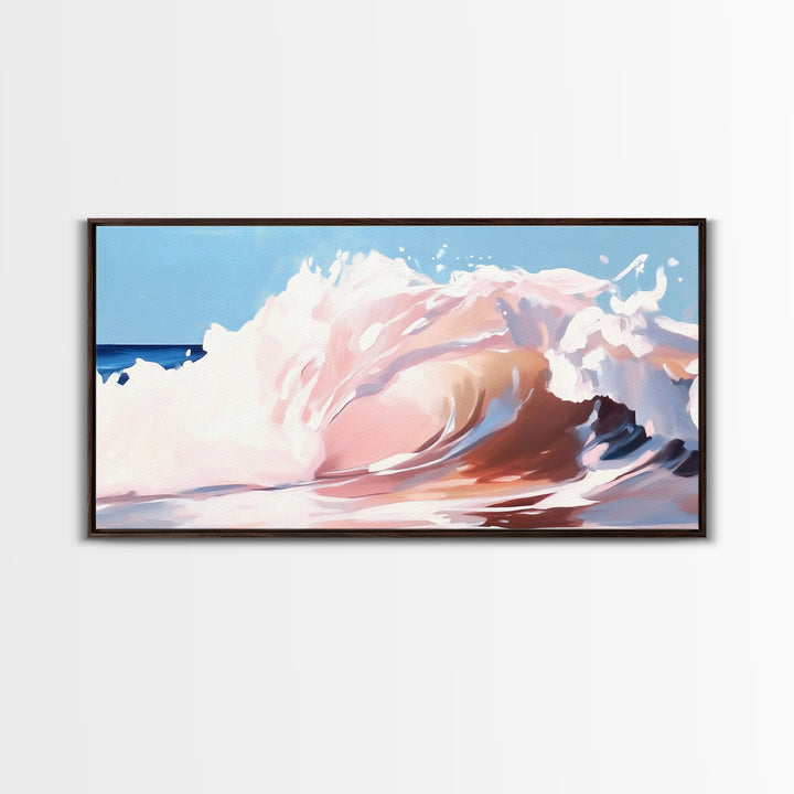 Pastel Wave, Abstract Ocean, Coastal Home Art, Modern Nautical Decor, Minimalist Seascape, Beach House Wall Art, Canvas Print, Calming Blue