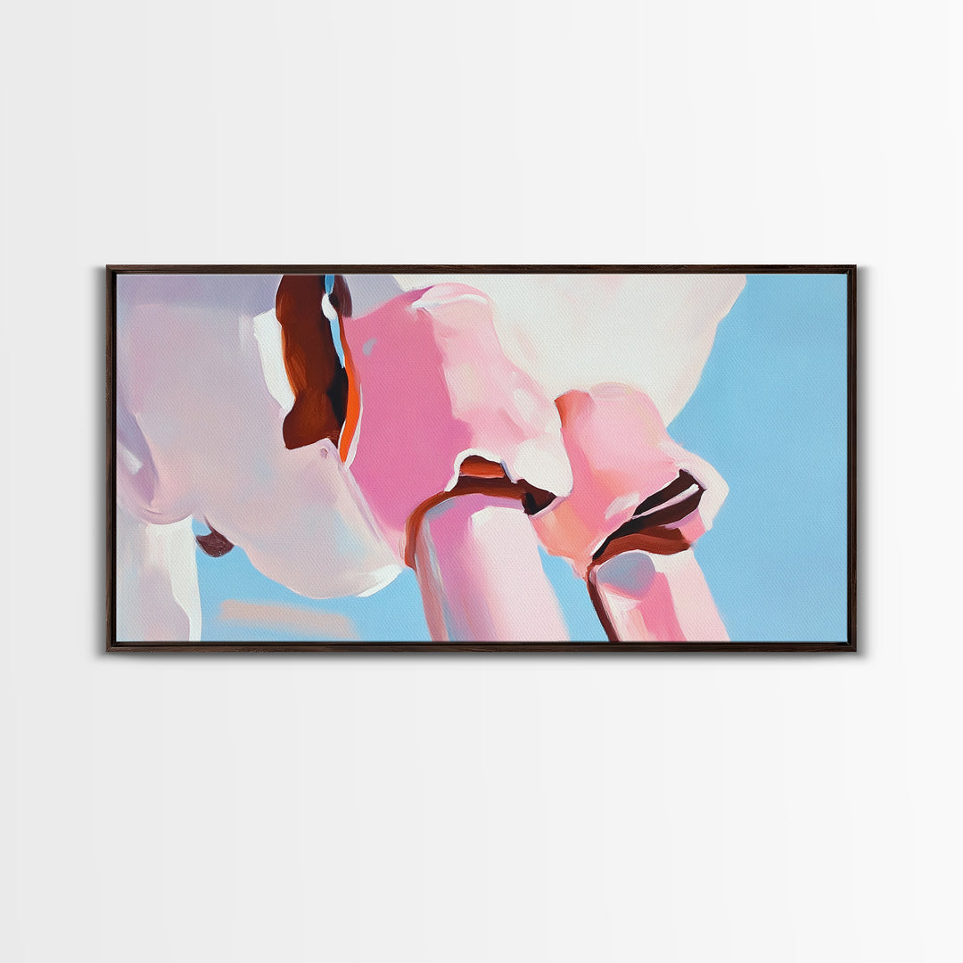Pink Skull, Contemporary Pop Art, Bold Wall Decor, Cool Living Room Art, Unique Framed Canvas Print, Edgy Aesthetic Artwork