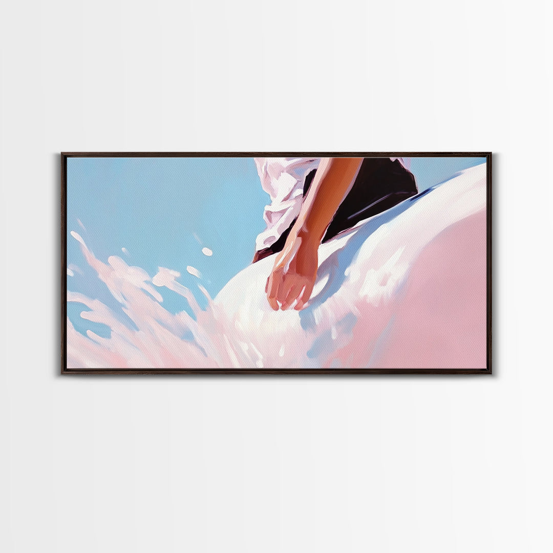 Ocean Breeze, Surreal Splash, Coastal Aesthetic, Modern Beach Art, Nautical Decor, Bedroom Wall Art, Dreamy Pastel Art, Canvas Print