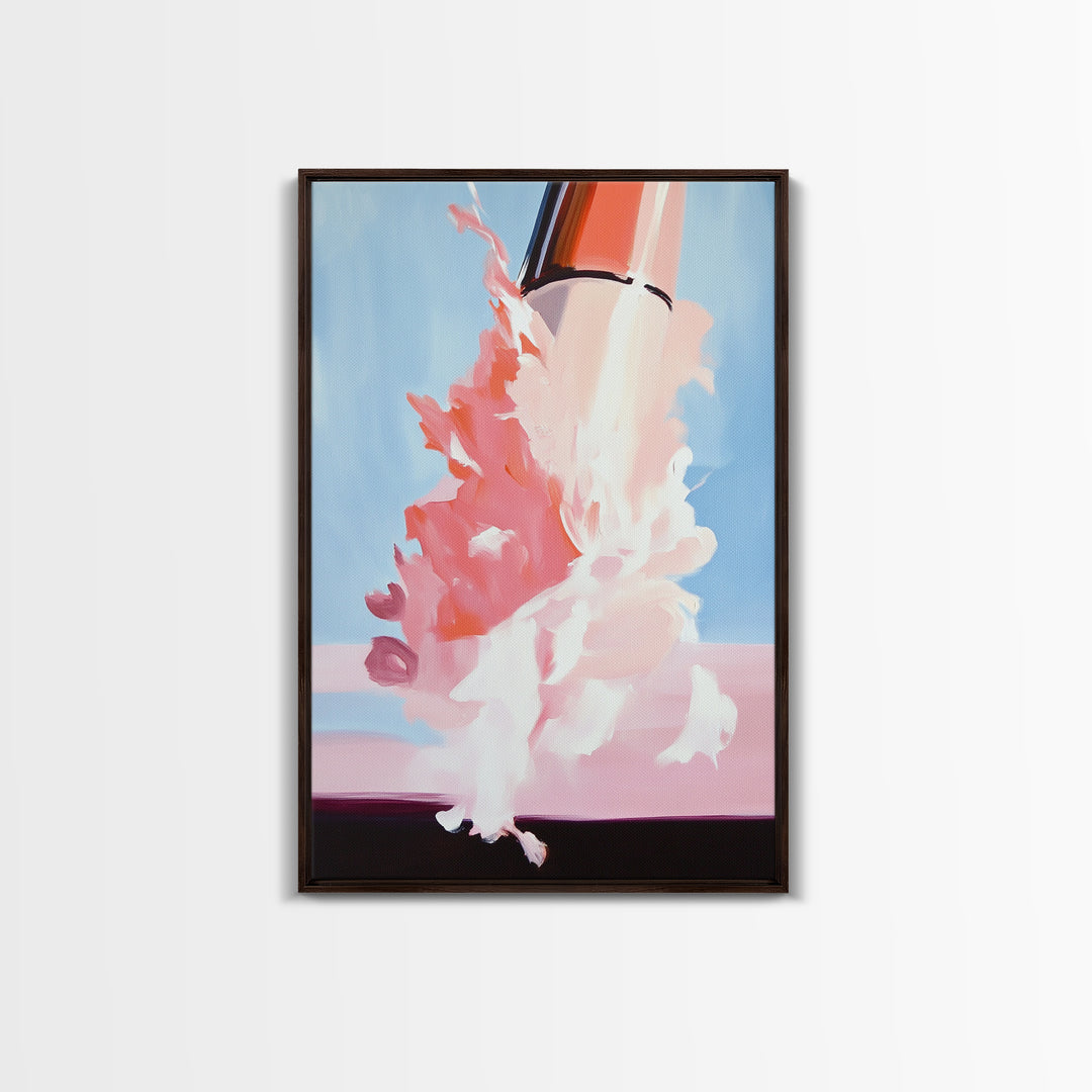 Cosmic Blast, Space Art, Sci-Fi Painting, Framed Canvas Print, Futuristic Wall Art, Modern Home Decor, Space Exploration Artwork