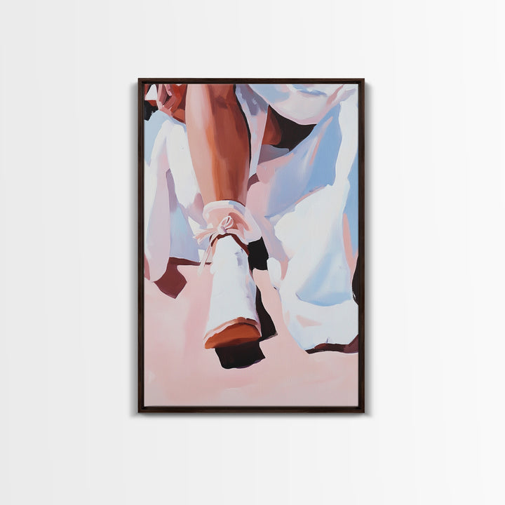 Ballet Shoes, Feminine Art, Elegant Decor, Fashion Print, Framed Canvas Print, Modern Wall Art, Soft Aesthetic, Romantic Artwork