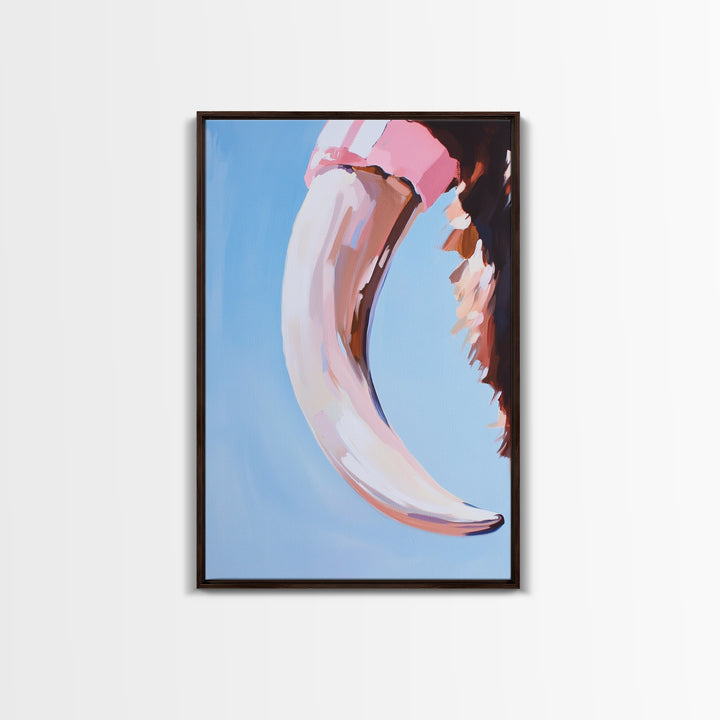 Buffalo Horn, Western Decor, Rustic Art, Cowboy Wall Art, Framed Canvas Print, Boho Style, Minimalist Animal Art, Neutral Aesthetic