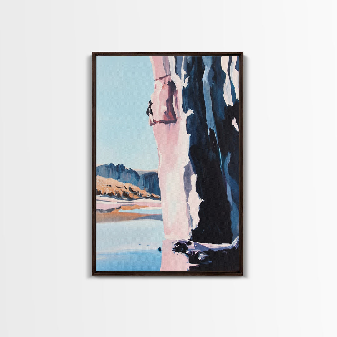 Canyon Cliff, Nature Print, Desert Landscape, Travel Wall Art, Framed Canvas Print, Boho Decor, Southwest Aesthetic, Modern Minimalism