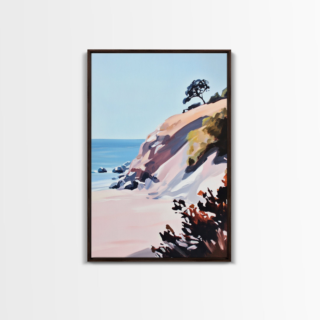 Coastal Cliffs, Ocean View, Seascape, Canvas Print, Beach Wall Art, Modern Home Decor, Minimalist Artwork, Bedroom Wall Art