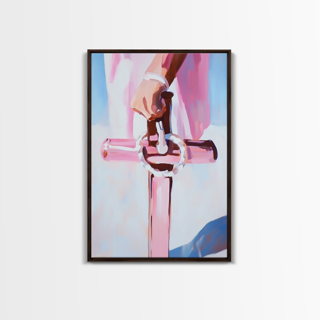 Nautical Anchor, Maritime Wall Art, Rustic Coastal Decor, Minimalist Seaside Painting, Framed Canvas Print, Ocean Home Aesthetic