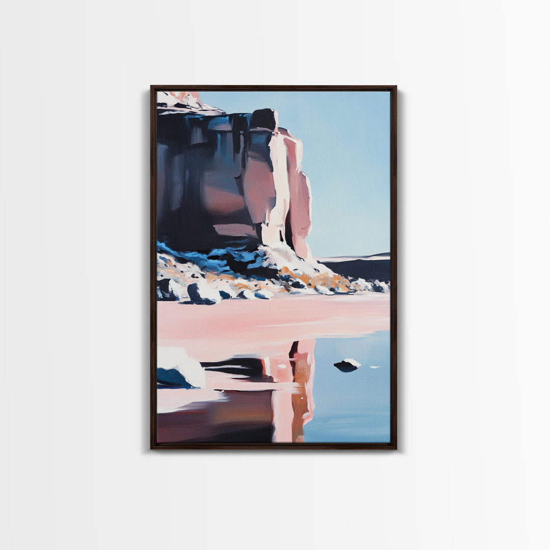 Canyon Reflection, Desert Landscape, Modern Southwest, Nature Wall Art, Framed Canvas Print, Earthy Tones, Office Decor, Boho Aesthetic