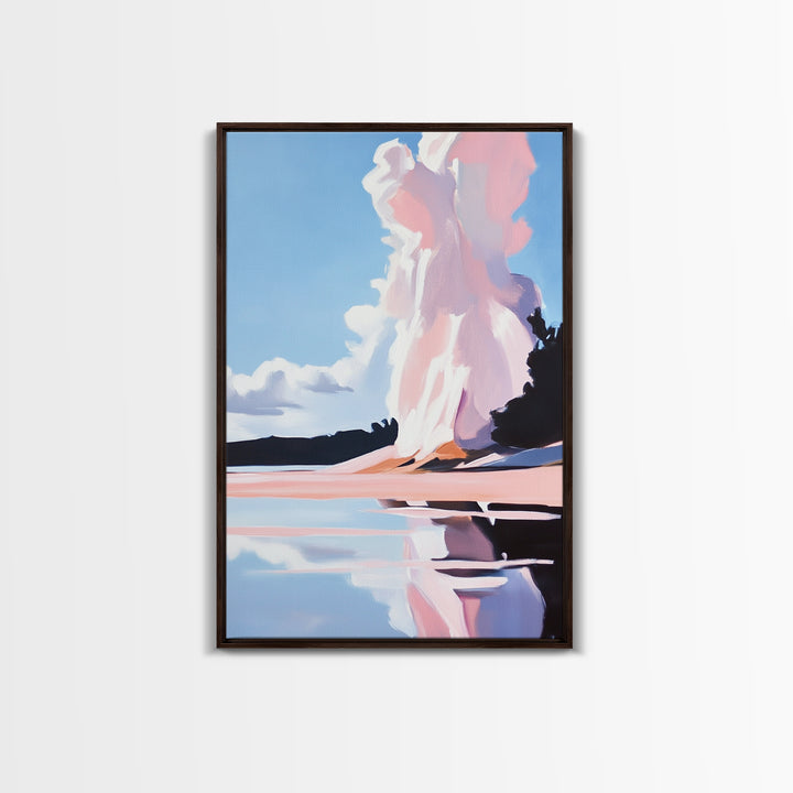 Cloud Reflection, Sky and Water Art, Dreamy Seascape Print, Framed Canvas Print, Serene Coastal Decor, Modern Nature Artwork