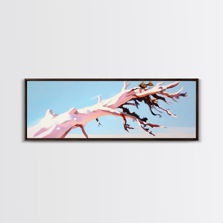 Desert Tree, Abstract Landscape, Earthy Tones, Canvas Print, Minimalist Nature Art, Living Room Wall Decor, Modern Boho Painting