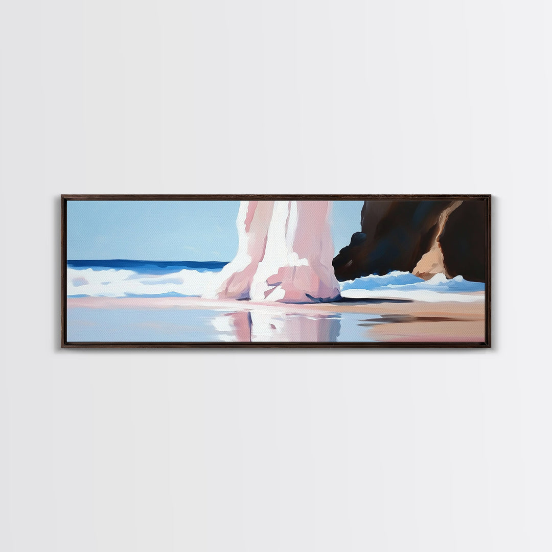 Ocean Reflection, Coastal Dreamscape, Surreal Beach Scene, Seascape Art, Calm Relaxing Decor, Living Room Aesthetic, Canvas Print