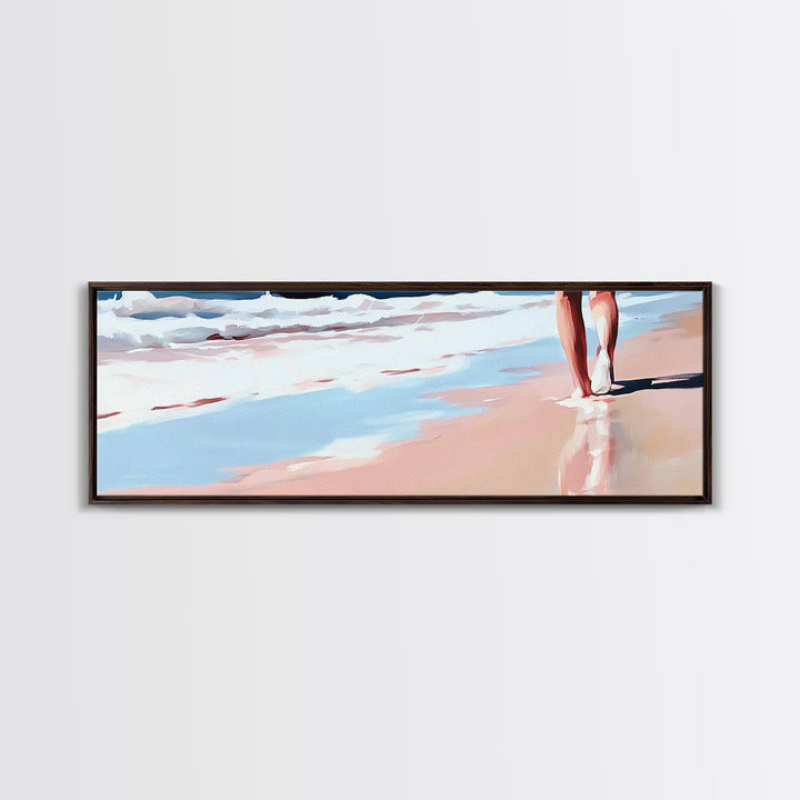 Coastal Walk, Beach, Ocean, Serenity, Framed Canvas Print, Coastal Wall Art, Nautical Decor, Living Room Wall Art, Minimalist Art