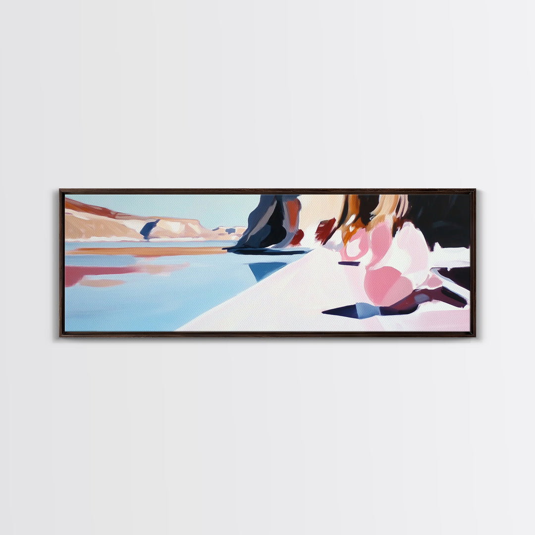 Desert Reflection, Minimalist Art, Modern Landscape, Neutral Tones, Framed Canvas Print, Boho Decor, Living Room Wall Art, Large Art