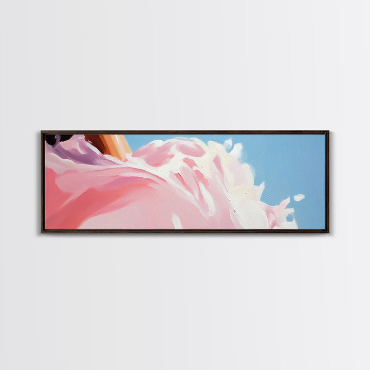 Abstract Floral Art, Soft Pink Flowers, Boho Home Decor, Minimalist Framed Canvas Print, Elegant Wall Art, Feminine Bedroom Painting