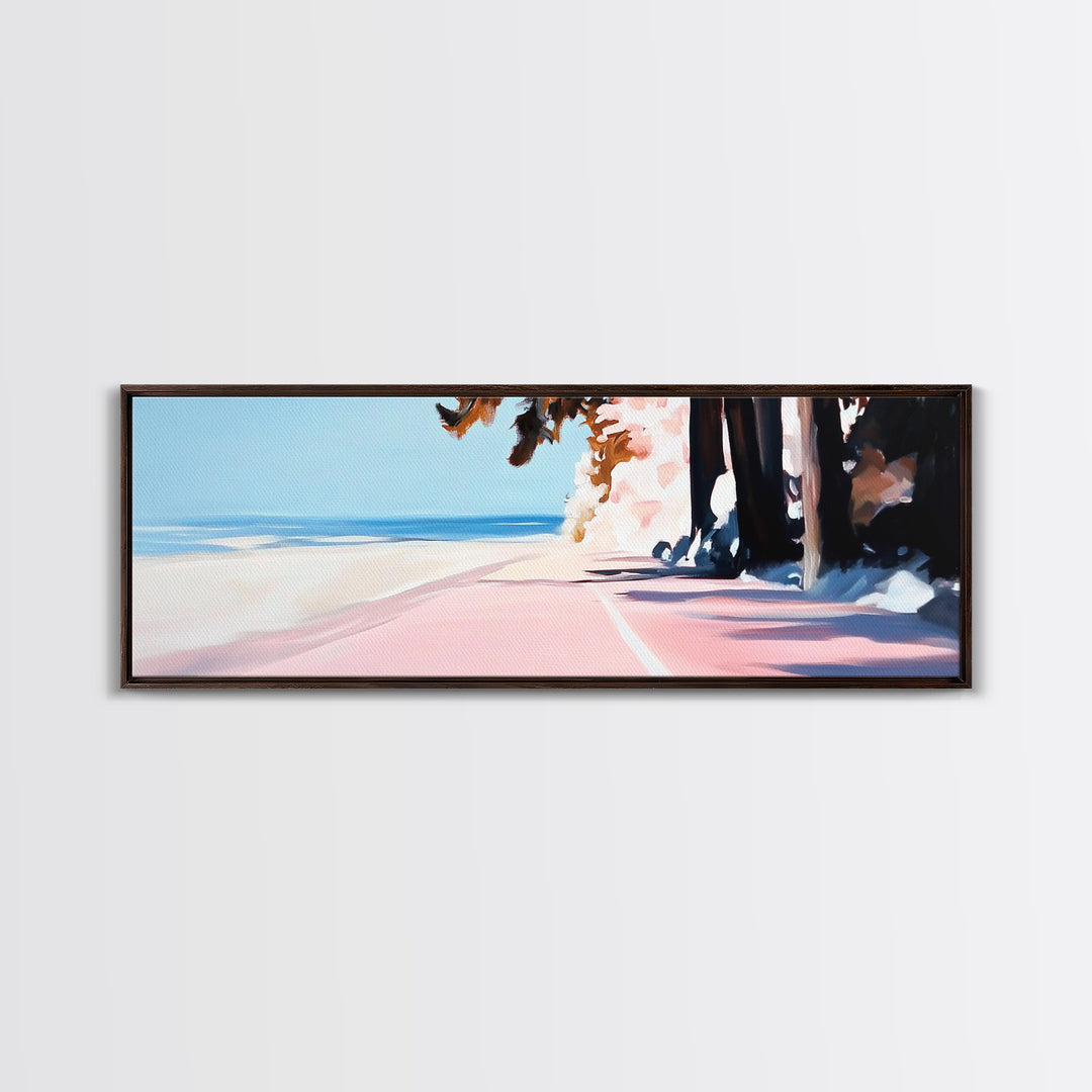 Coastal Walkway, Beach Scene, Ocean Art, Framed Canvas Print, Seaside Home Decor, Nautical Wall Art, Coastal Living, Summer Aesthetic