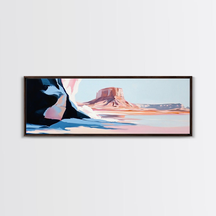 Desert Scene, Western Landscape, Minimalist Art, Framed Canvas Print, Modern Home Decor, Boho Wall Art, Office Wall Art, Nature Print