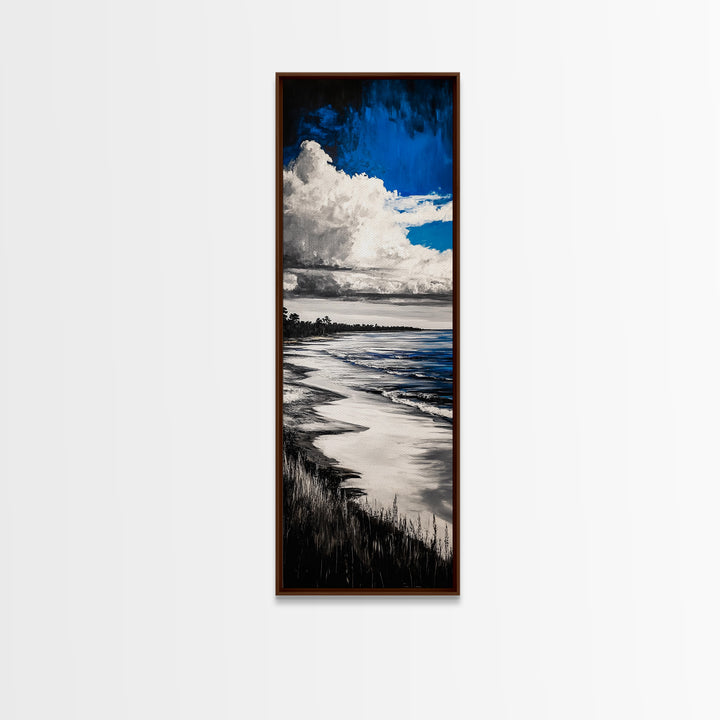 Coastal Serenity, Ocean Waves, Seascape Painting, Beach Decor, Blue Wall Art, Living Room Art, Modern Seascape, Framed Canvas Print
