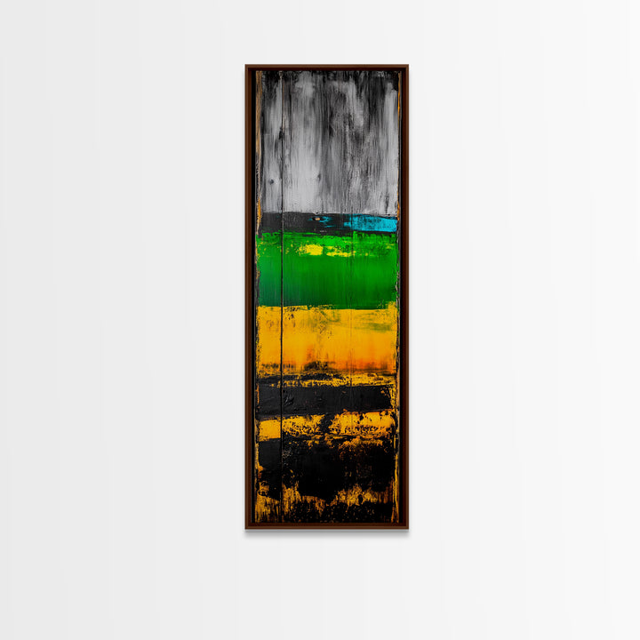 Rustic Abstract, Distressed Wood Texture Painting, Modern Farmhouse Wall Art, Framed Canvas Print, Industrial Decor, Neutral Artwork