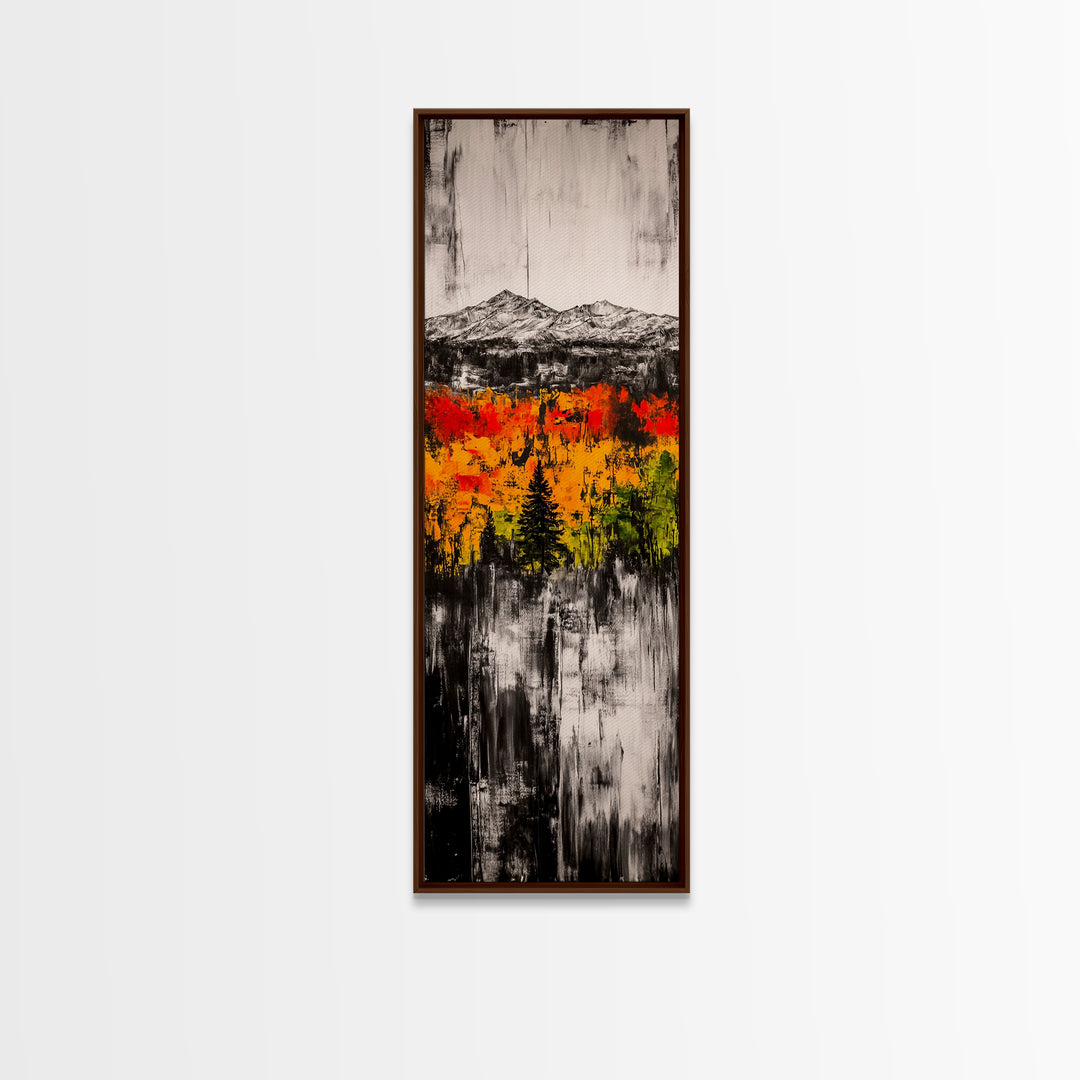 Autumn Trees, Fall Foliage Art, Mountain Landscape, Vibrant Nature Decor, Rustic Farmhouse, Living Room Wall Art, Canvas Print