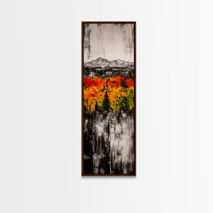 Autumn Trees, Fall Foliage Art, Mountain Landscape, Vibrant Nature Decor, Rustic Farmhouse, Living Room Wall Art, Canvas Print