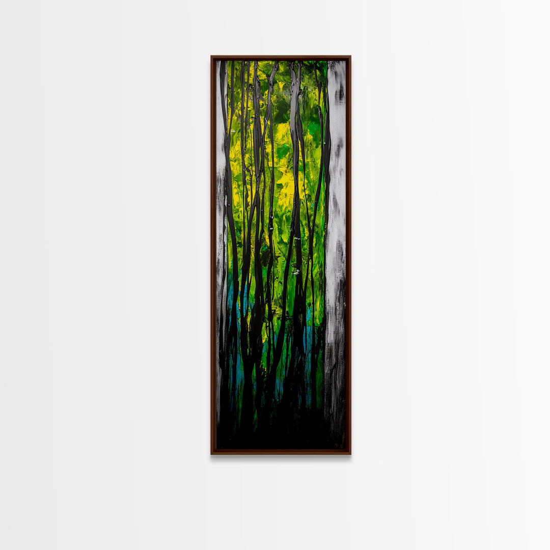 Abstract Forest, Green Nature, Textured Painting, Boho Wall Art, Canvas Print, Modern Home Decor, Living Room Art, Earthy Tones