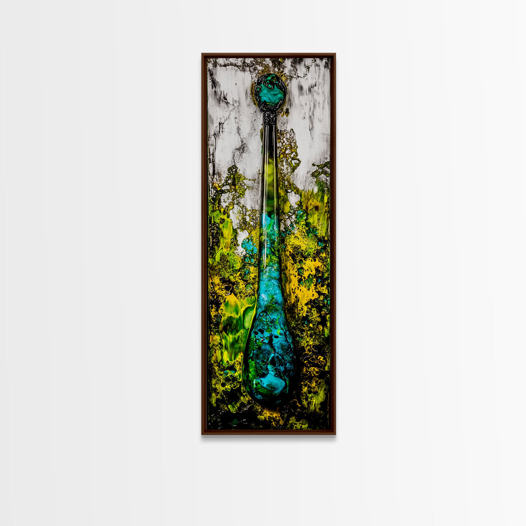 Abstract Glass Art, Fluid Painting Print, Green and Blue Modern Art, Contemporary Wall Decor, Unique Home Accent, Canvas Print