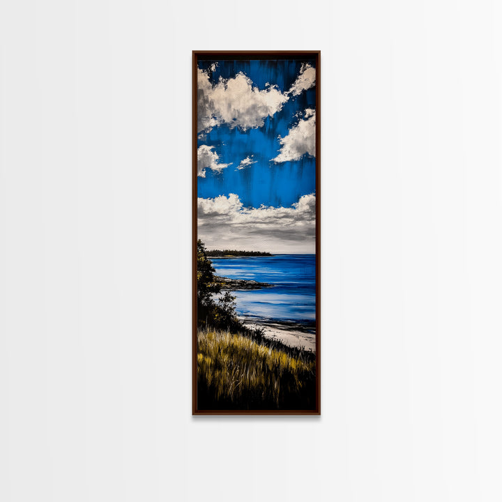 Blue Sky, Coastal Landscape Print, Nature Inspired Decor, Scenic Horizon Art, Beach House Aesthetic, Calming Atmosphere, Canvas Print