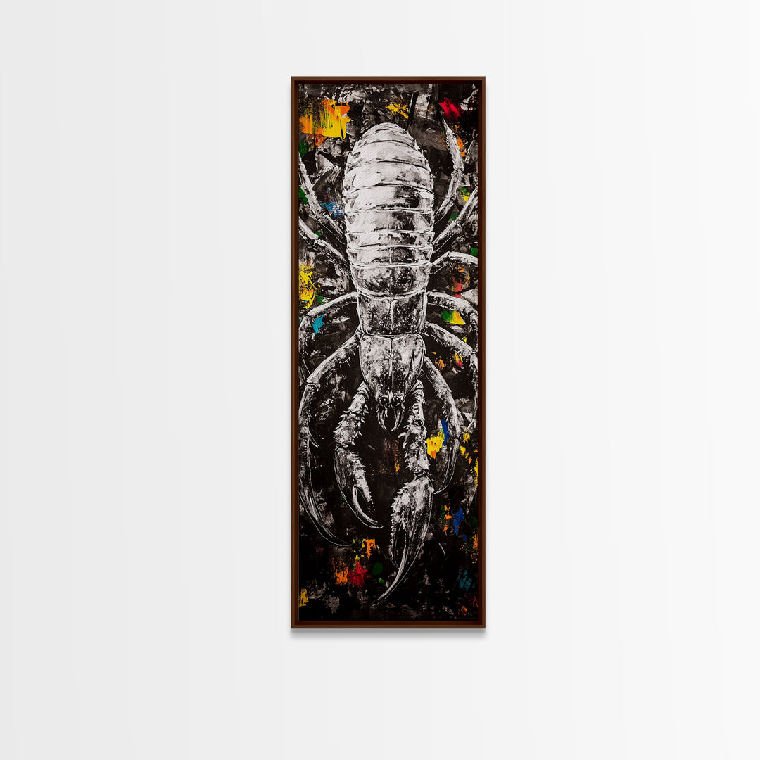 Black Scorpion, Dark Abstract Art, Edgy Wall Decor, Framed Canvas Print, Unique Gift, Gothic Art, Bold Statement Artwork