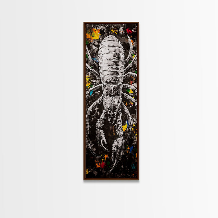 Black Scorpion, Dark Abstract Art, Edgy Wall Decor, Framed Canvas Print, Unique Gift, Gothic Art, Bold Statement Artwork