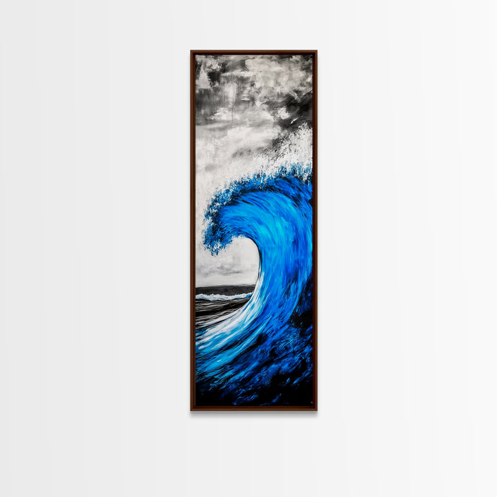 Blue Wave, Powerful Surf, Abstract Water, Canvas Print, Ocean Wall Art, Coastal Minimalist Decor, Modern Beach Home Artwork