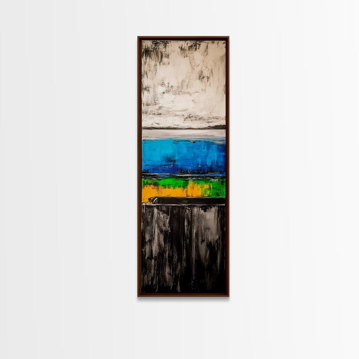 Abstract Ocean, Modern Art, Coastal Wall Decor, Blue and Yellow Painting, Framed Canvas Print, Minimalist Art, Contemporary Home Decor