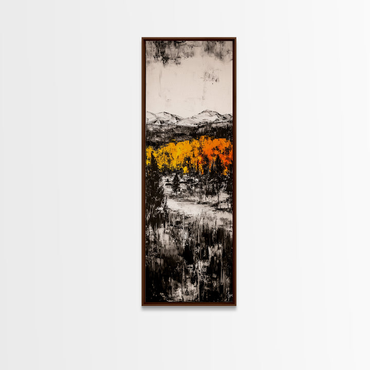 Autumn Forest, Mountain Landscape, Rustic Wall Art, Canvas Print, Fall Home Decor, Cozy Cabin Artwork, Nature Painting, Earthy Wall Accent