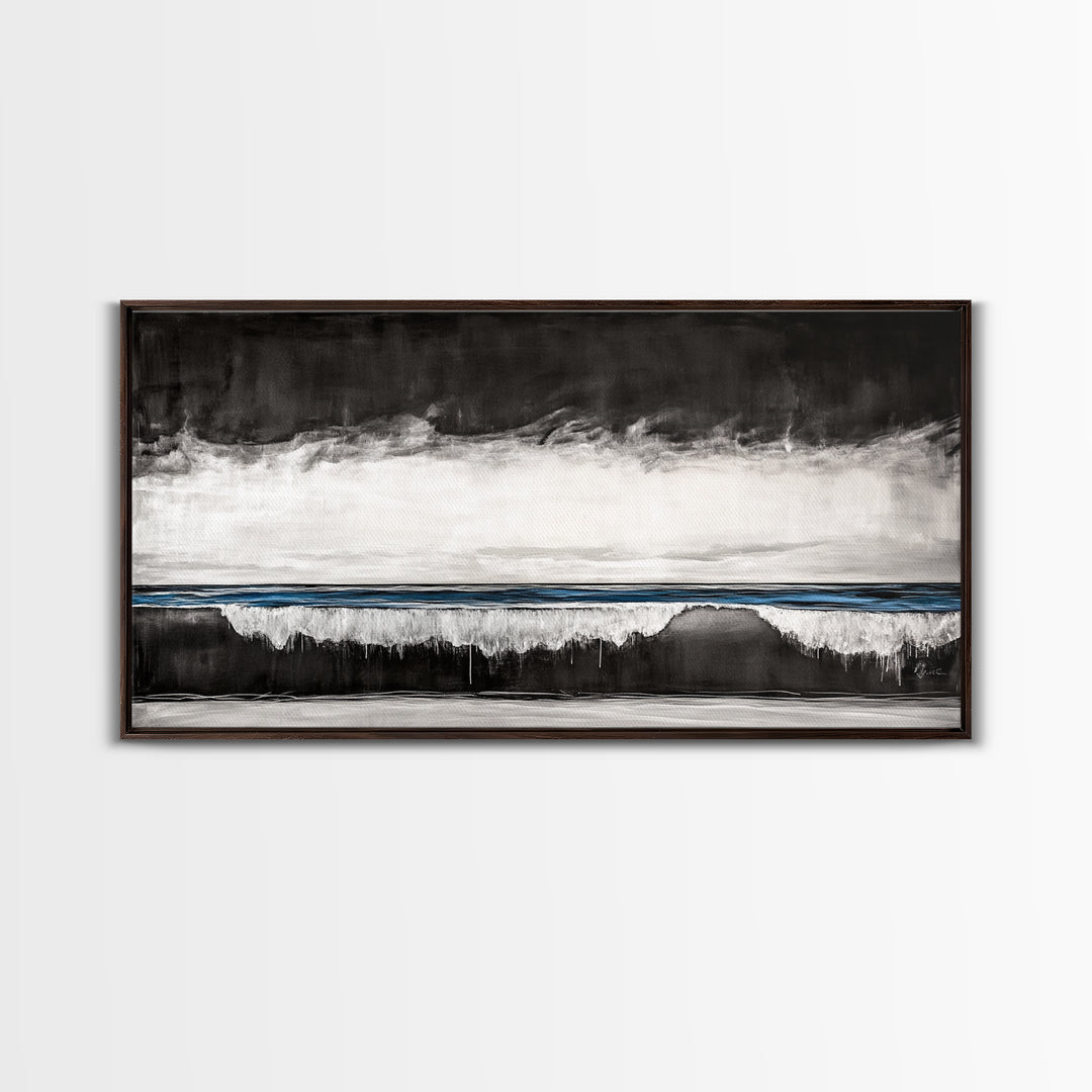 Monochrome Landscape, Mountain Art, Canvas Print, Black And White Landscape, Nature Painting, Living Room Wall Decor, Rustic Wall Art