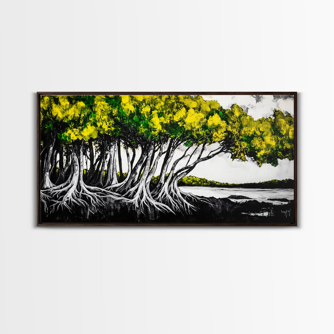 Tree Roots, Forest, Natural, Canvas Print, Modern Nature Art, Woodland Decor, Earthy Home Aesthetic, Botanical Painting, Rustic Wall Art