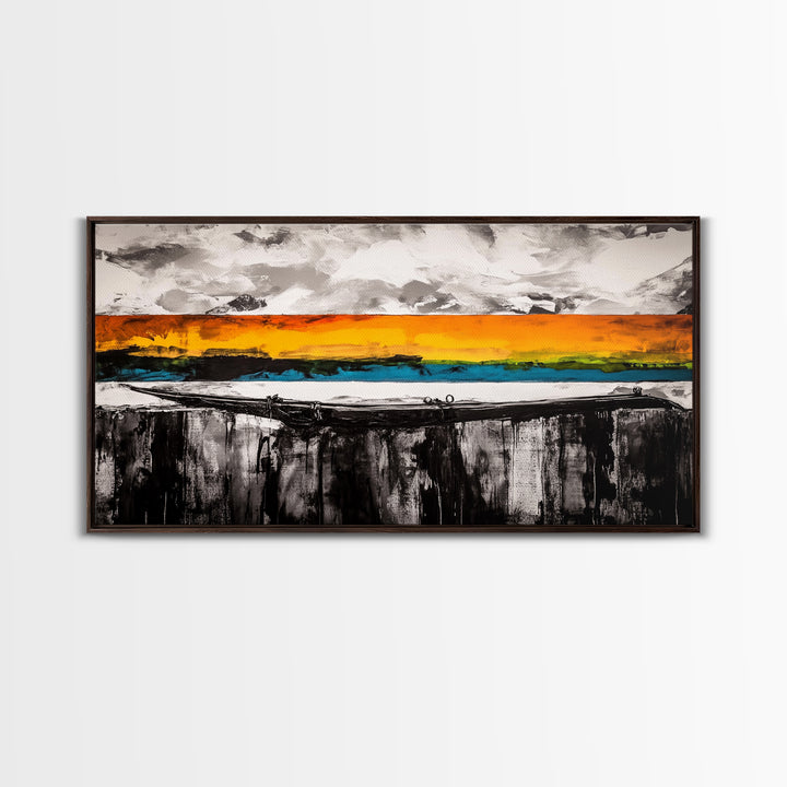 Dramatic Sunset, Abstract Horizon, Vibrant Colorful Art, Bold Nature Wall Art, Southwest Painting, Large Statement Art, Canvas Print