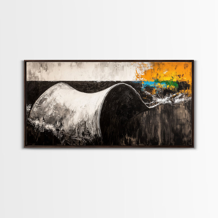 Abstract Curve, Modern Canvas Print, Minimalist Wall Art, Contemporary Painting, Neutral Home Decor, Office Wall Art, Large Canvas