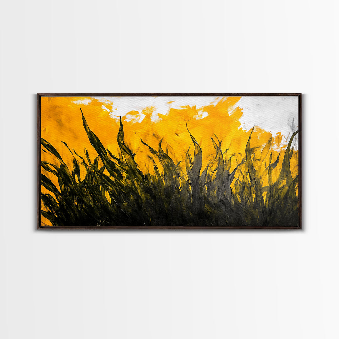 Abstract Grass, Autumn Tones, Nature Art, Canvas Print, Fall Decor, Farmhouse Art, Earthy Tones, Bedroom Wall Art, Rustic Home Decor
