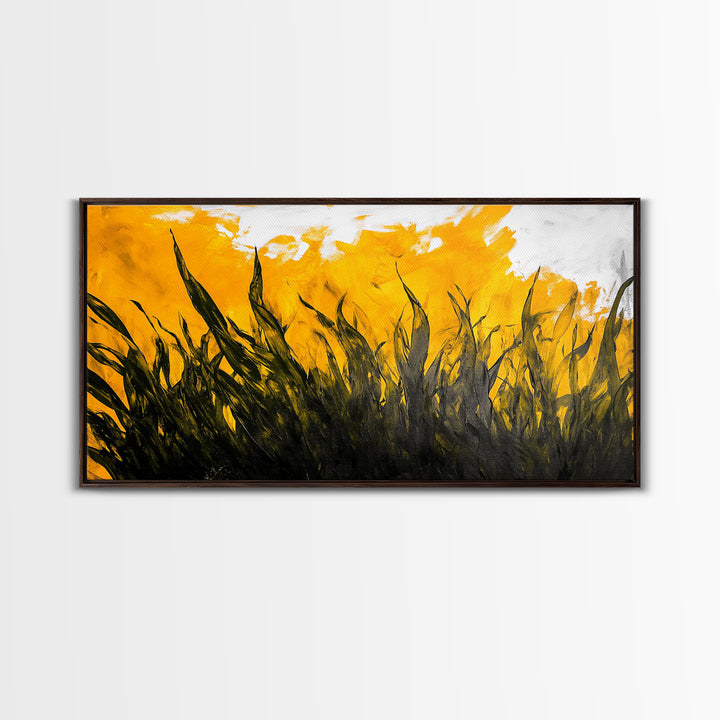 Abstract Grass, Autumn Tones, Nature Art, Canvas Print, Fall Decor, Farmhouse Art, Earthy Tones, Bedroom Wall Art, Rustic Home Decor