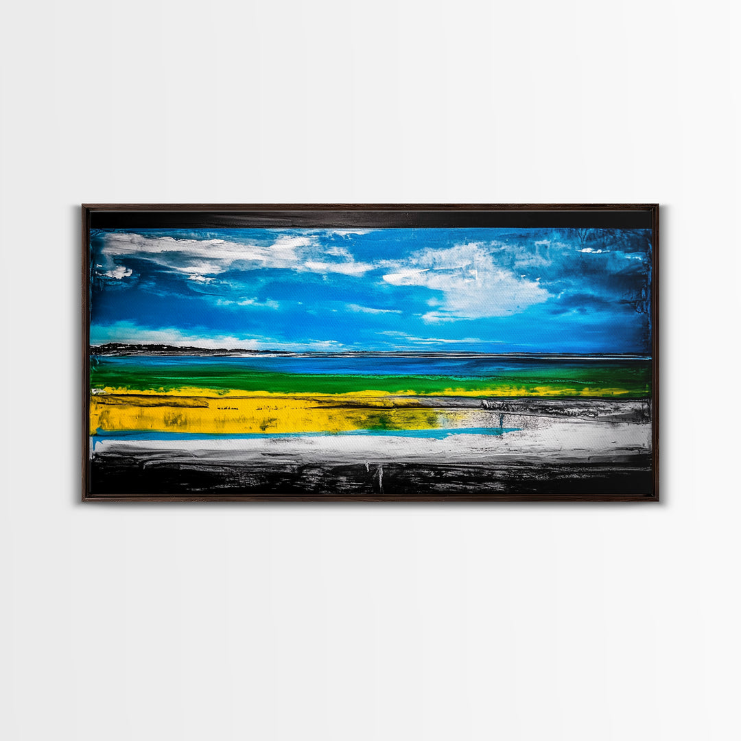 Bright Coastal, Blue and Green Ocean, Abstract Beach Art, Canvas Print, Modern Seaside Decor, Living Room Wall Art, Large Wall Art