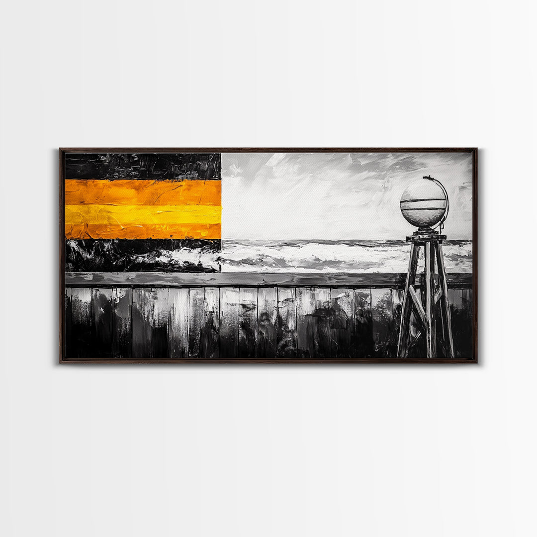 Buoy, Nautical, Ocean, Abstract, Framed Canvas Print, Coastal Decor, Beach House Wall Art, Minimalist Art, Modern Abstract Painting