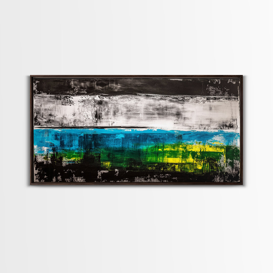 Abstract Ocean, Modern Art, Blue and Green, Coastal Canvas Print, Minimalist Waves, Contemporary Wall Art, Beach House Decor, Bold Art