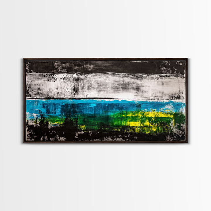 Abstract Ocean, Modern Art, Blue and Green, Coastal Canvas Print, Minimalist Waves, Contemporary Wall Art, Beach House Decor, Bold Art