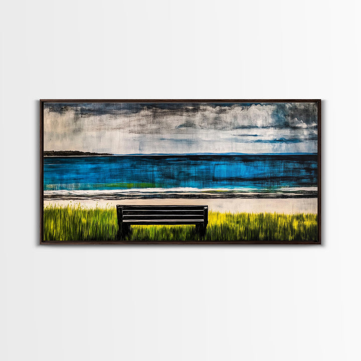 Beach View, Ocean Wall Art, Coastal Home Decor, Blue Canvas Print, Nature Artwork, Living Room Art, Nautical Art, Summer Wall Decor