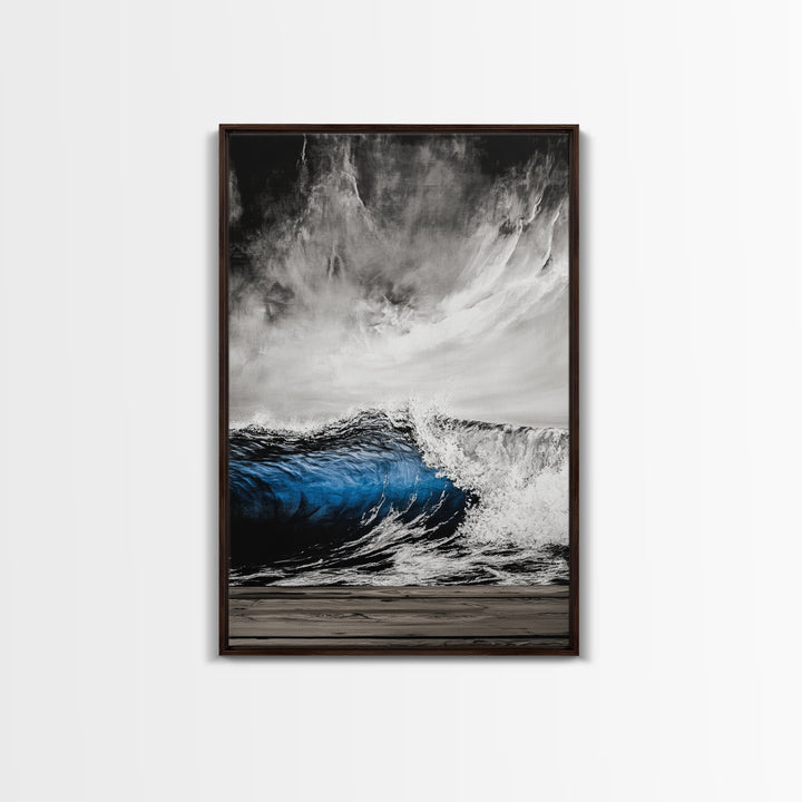 Ocean Wave, Stormy Sea, Dramatic Water, Coastal Art, Canvas Print, Nautical Wall Decor, Living Room Statement Piece, Moody Seascape