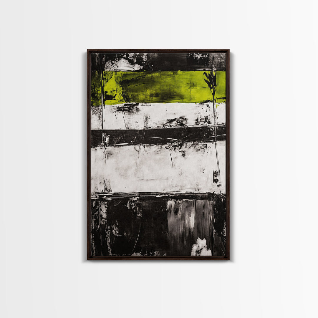 Black and Green, Abstract Expressionism, Modern Canvas Print, Minimalist Art, Bold Statement Piece, Home Office Decor, Unique Artwork