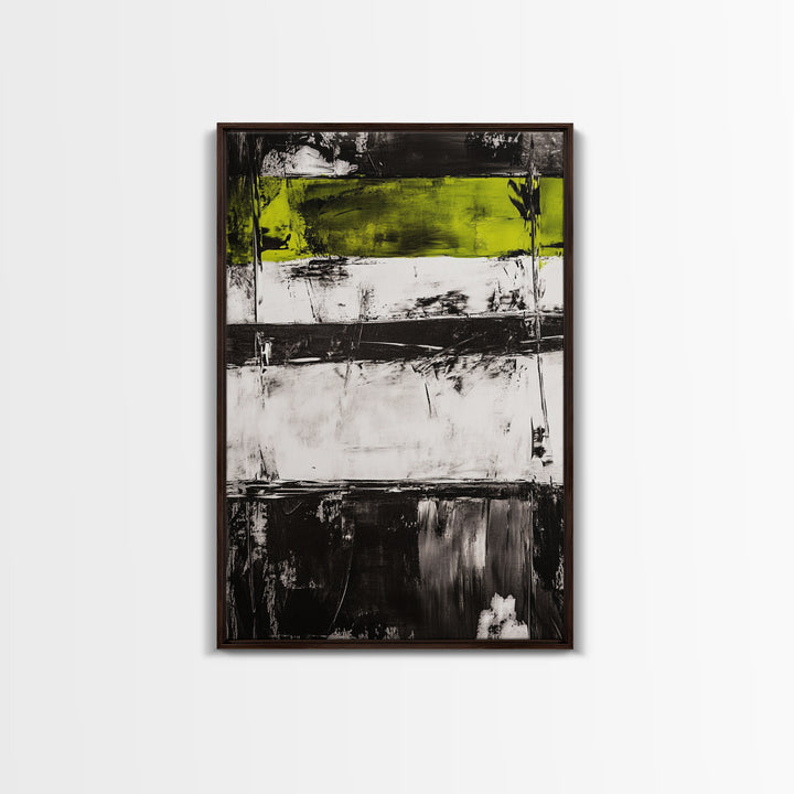 Black and Green, Abstract Expressionism, Modern Canvas Print, Minimalist Art, Bold Statement Piece, Home Office Decor, Unique Artwork