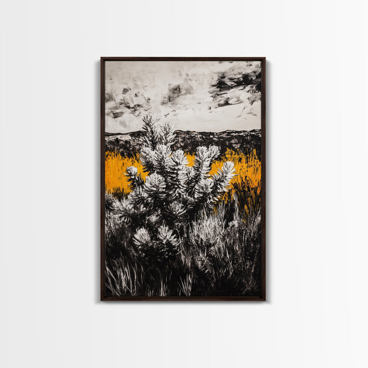 Nature Artwork, Desert Landscape, Western Home Decor, Canvas Print, Rustic Wall Art, Black and White Art, Fall Inspired Artwork