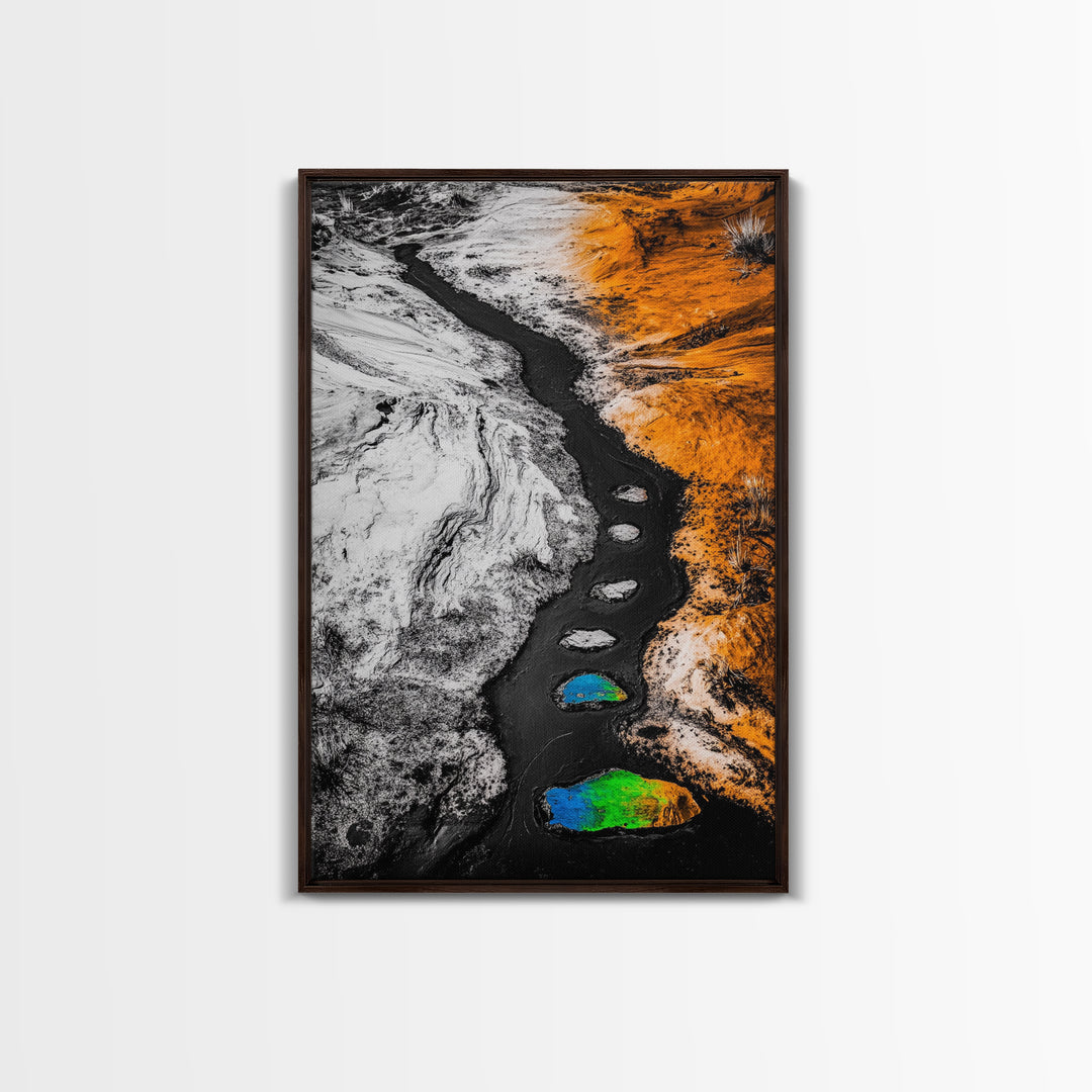 Desert Path Print, Abstract Art, Earthy Wall Decor, Bohemian Landscape, Modern Southwest Art, Fall Aesthetic Print, Framed Canvas Print