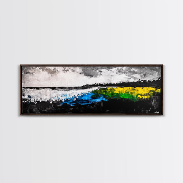 Abstract Beach, Coastal Canvas Print, Ocean Wall Art, Minimalist Seascape, Blue Art, Modern Decor, Living Room Art, Nautical Print